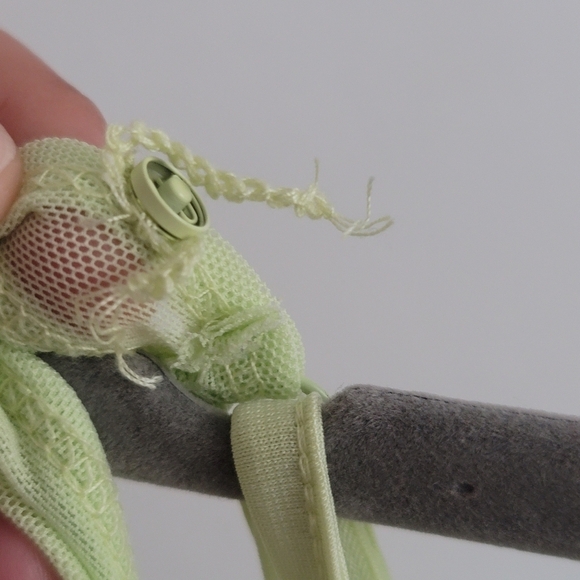 Urban Outfitters Green Mesh Asymmetrical Hem Spaghetti Strap Dress Scoop Neck - Picture 5 of 8